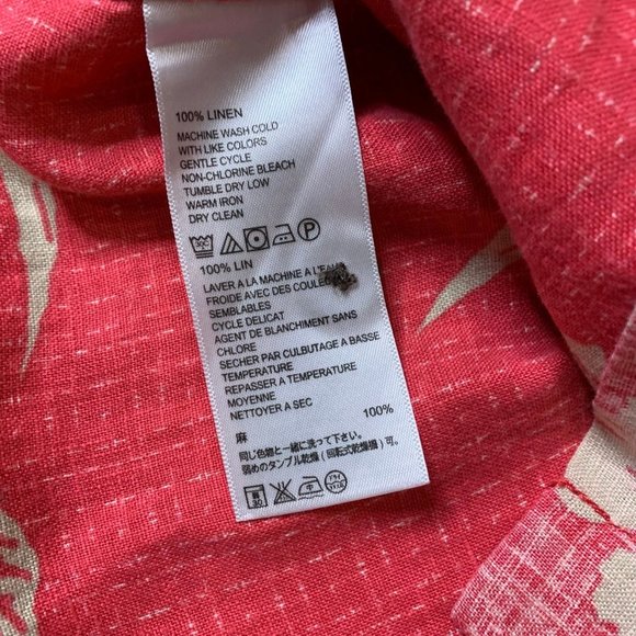 Tommy Bahama Men’s Medium 100% Linen Reverse Print Hawaiian Shirt - Picture 6 of 7